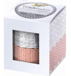 FOLIA Washi-Dekor 25 mm x 5 m 2 Stück rose/silber