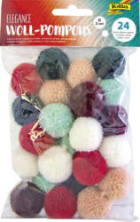 FOLIA Woll-Pompons ”Elegance” 24 Stück mehrere Farben