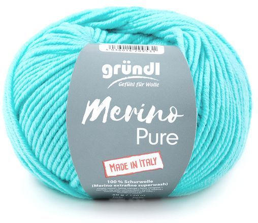 GRÜNDL Wolle "Merino Pure" 50g pastelltürkis