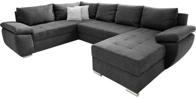 Wohnlandschaft in U-Form Terana Anthrazit