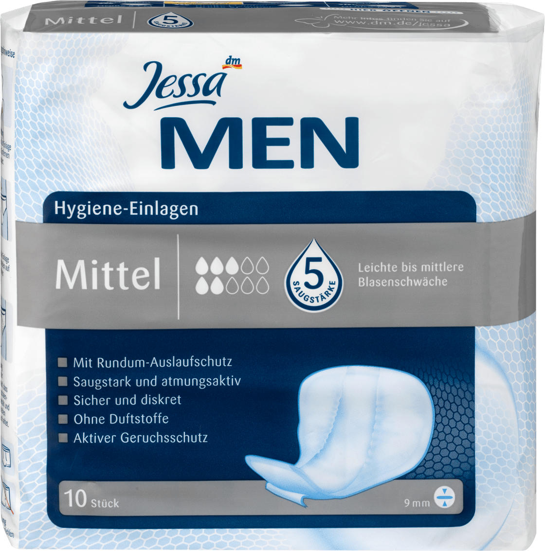 Jessa MEN Hygiene-Einlagen Mittel für nur 3,45 € ᐉ Online von dm ...