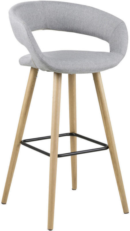 Barhocker in Textil Hellgrau