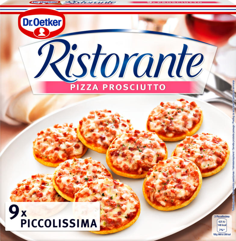 Dr. Oetker Pizza Ristorante Piccolissima Prosciutto , 9 Stück, 216 g