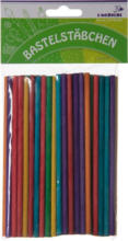 PAGRO DISKONT I-MONDI Bastelstäbchen aus Holz bunt 60 Stück mehrere Farben
