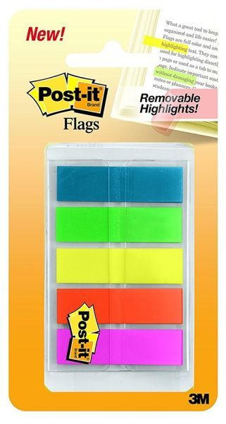 POST-IT Haftnotizen Index schmal 11,9 x 43,2 mm 5 x 20 Blatt mehrere Farben