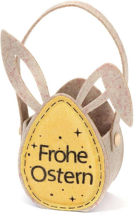 Ostertäschchen ”Frohe Ostern” 24 cm braun/gelb