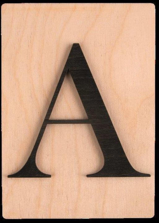 Holz-Buchstabe "A" im Scrabble-Style 10,5 x 14,8 cm braun