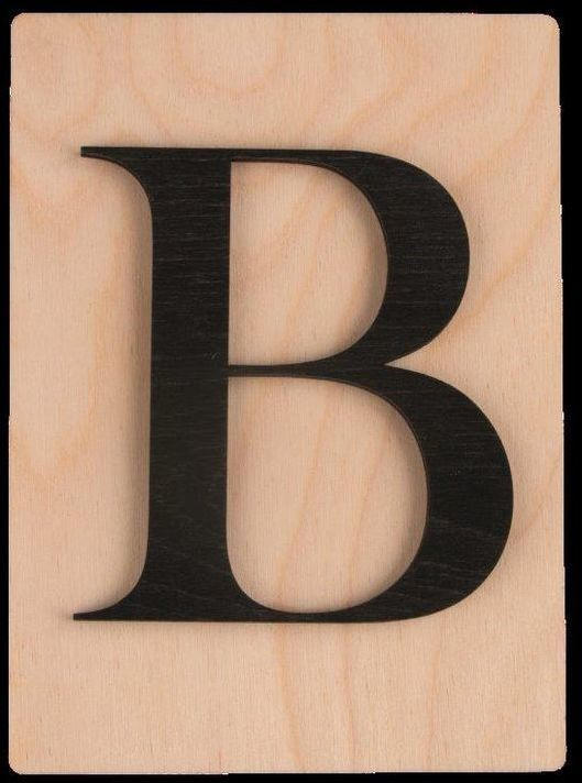 Holz-Buchstabe "B" im Scrabble-Style 10,5 x 14,8 cm braun