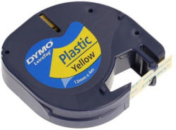 DYMO Beschriftungsband ”Letra Tag” aus Kunststoff 12 mm x 4 m schwarz auf gelb
