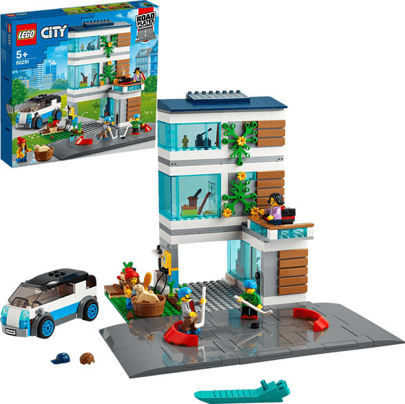 LEGO 60291 Modernes Familienhaus Bausatz, Mehrfarbig