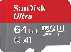 SanDisk Speicherkarte Ultra R120 microSDXC 64GB Kit, UHS-I U1, A1, Class 10 (SDSQUA4-64G)