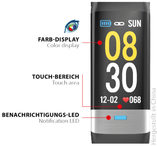 SWISSTONE SW 620 ECG Smartwatch, Thermoplastisches Polyurethan, 215 mm, Schwarz
