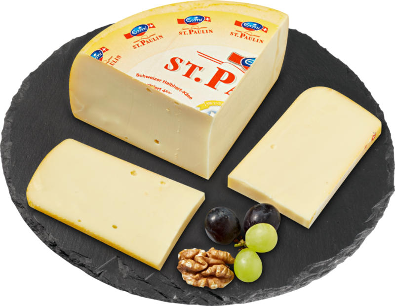 Fromage à pâte mi-dure St. Paulin Emmi, ¼ meule, env. 450 g, le kg