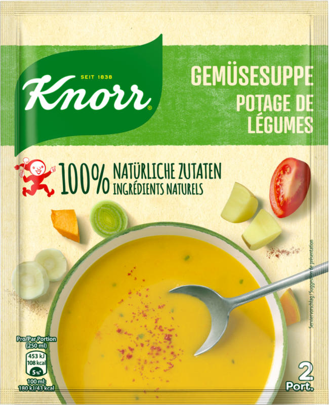Minestra di verdura Knorr, 100% naturale, 62 g