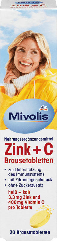 Mivolis Zink + C Brausetabletten 20 St.
