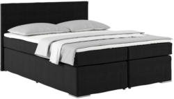 Boxspringbett mit Topper 160x200cm Nero, Schwarz
