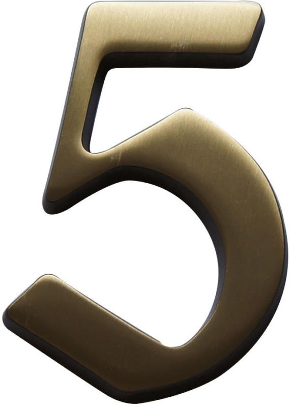 Hausnummer „5“, brüniert