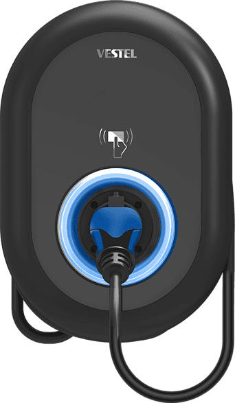 VESTEL EVC04-AC22-T2P HOME PLUS Ladestation für Elektrofahrzeuge, Schwarz