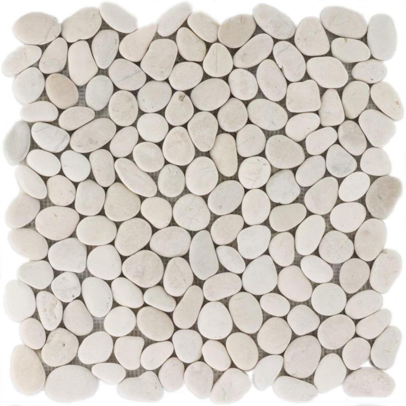Mosaik Flusskiesel White, 30x30 cm