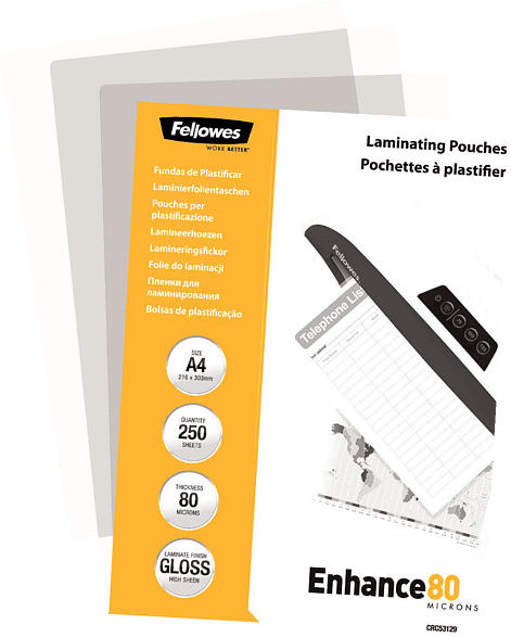 FELLOWES A4, 80 Mikron, glänzend