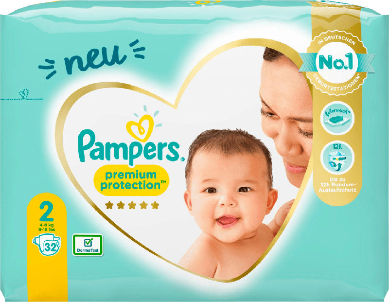 Pampers Windeln Premium Protection, New Baby Gr.2 Mini, 4-8kg, Einzelpack