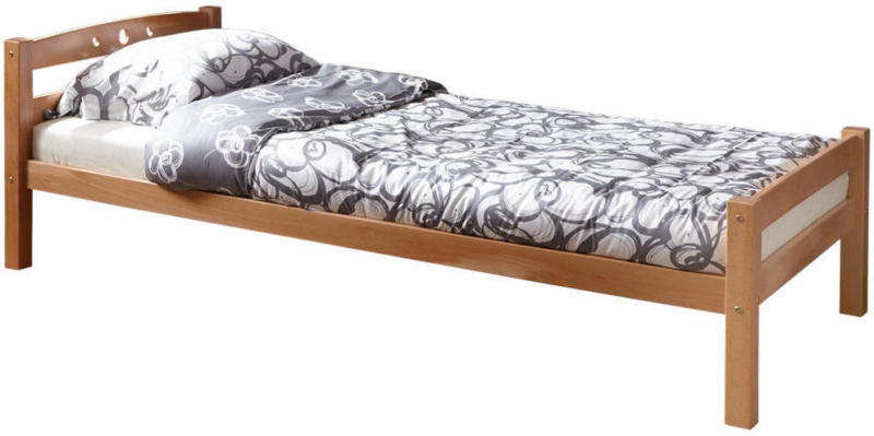 Bett 90/200 cm in Buchefarben