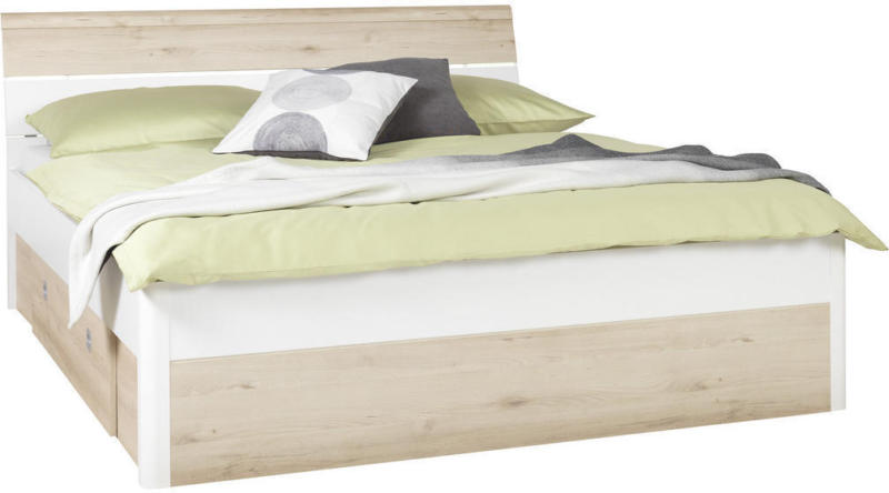 Bett in Weiß, Buchefarben