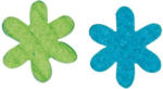 PAGRO DISKONT Filz-Sternblumen 12 Stück blau/grün