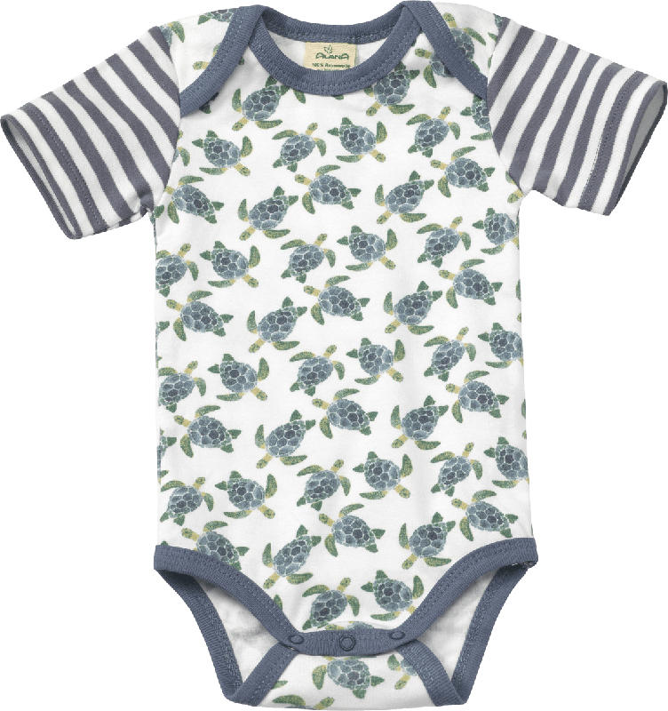 ALANA Baby Body, Gr. 62/68, in Bio-Baumwolle, weiß, blau