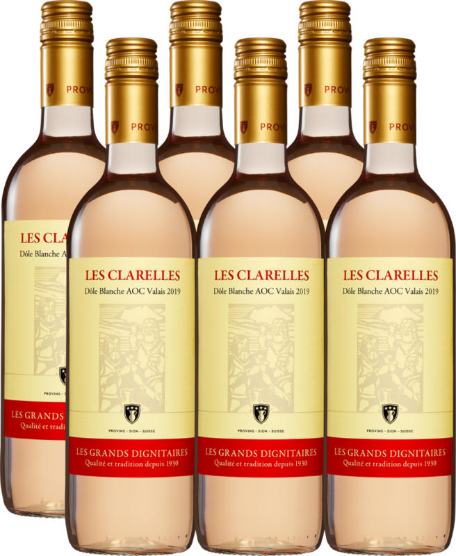 Les Clarelles Dôle Blanche AOC Valais, 2019, Wallis, Schweiz, 6 x 75 cl