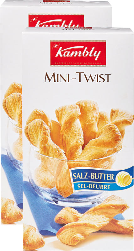 Kambly Mini-Twist, Salz-Butter, 2 x 100 g
