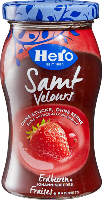 Hero Samt Konfitüre, Erdbeer-Johannisbeere, 270 g