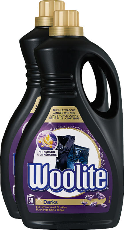 Detersivo liquido Dark Woolite, 2 x 50 cicli di lavaggio, 2 x 3 litri