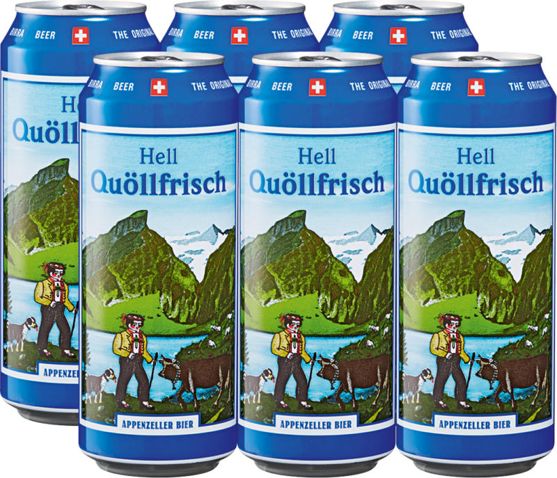 Birra chiara Quöllfrisch Appenzeller, 6 x 50 cl