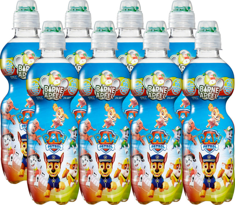 Boisson au jus de fruits pour enfants Paw Patrol, Poire & Pomme, 8 x 35 cl