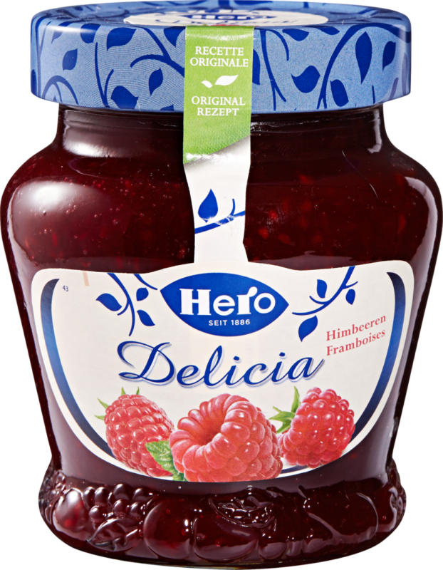 Confiture Delicia Hero, Framboise, 320 g