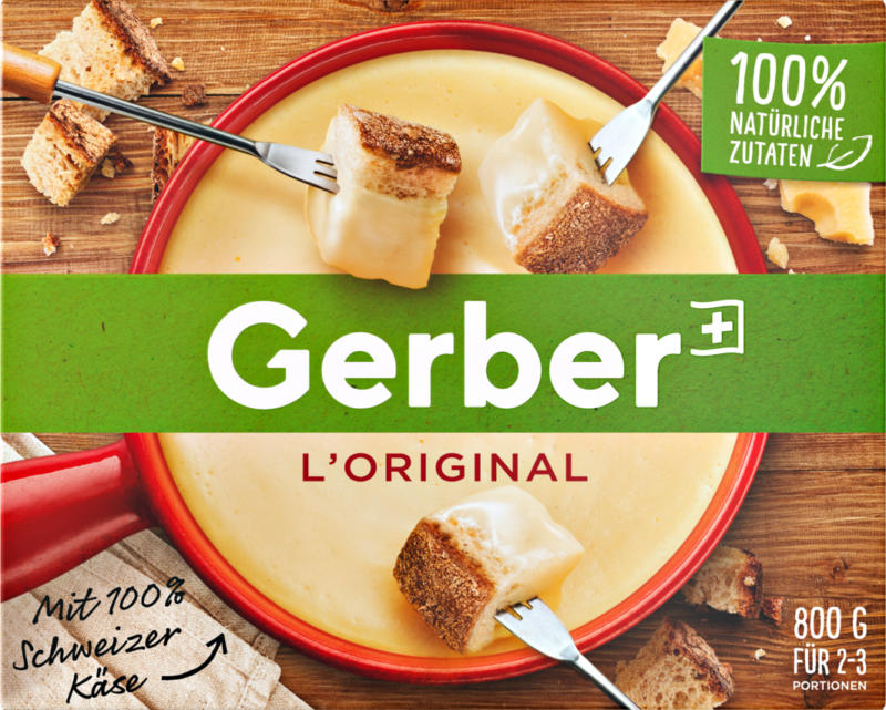Fondue L'Original Gerber, già pronta, 2 confezioni da 2 x 400 g