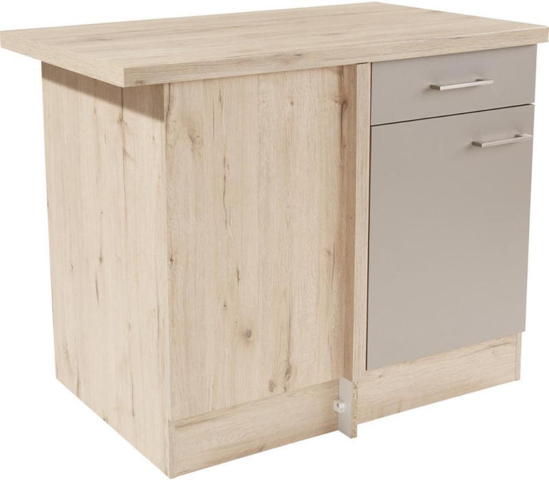 Eckunterschrank Riva B: 110cm Eiche/Champagner