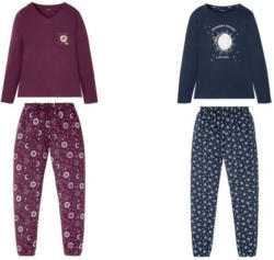 ESMARA® Pyjama Damen, aus reiner Baumwolle