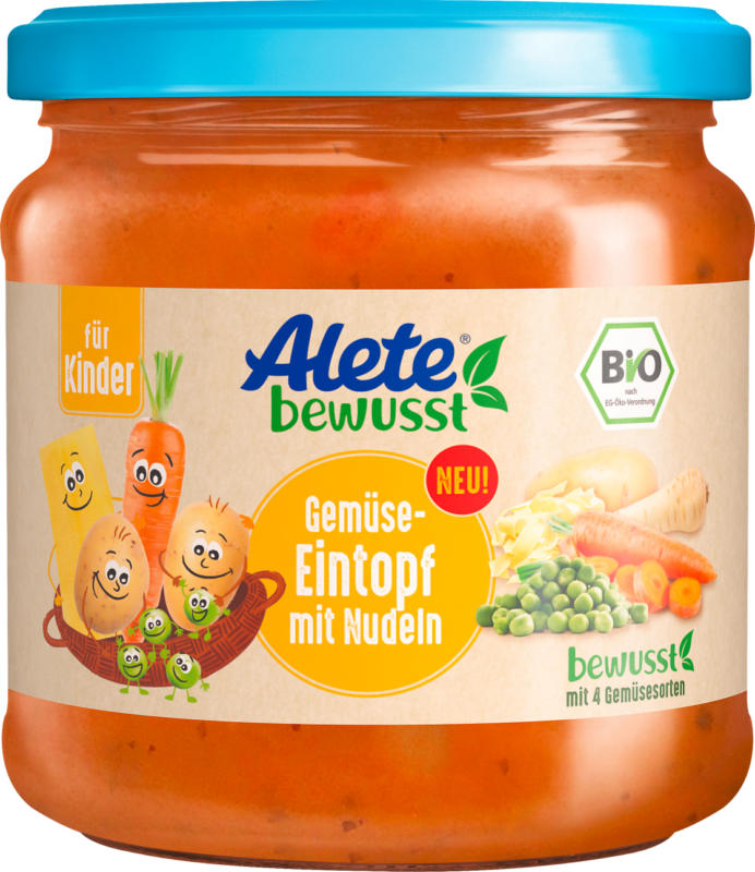 Alete bewusst Menü Gemüseeintopf mit Nudeln, ab 3 Jahren