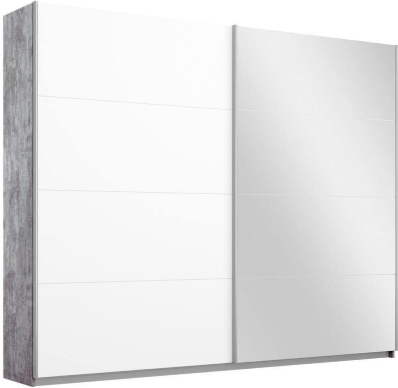 Schwebetürenschrank mit Spiegel 226cm Belluno, Weiß Dekor