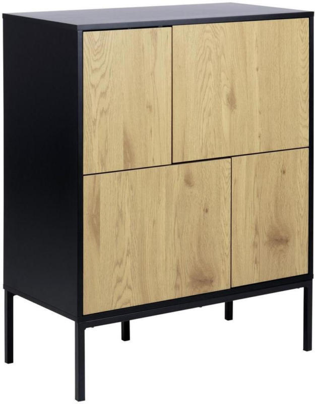 Anrichte Seaford B: 80 cm Schwarz