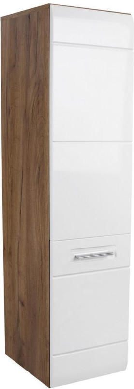 Midischrank mit Soft-Close Avensis B: 35cm, Weiß + Eiche