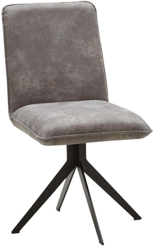 Stuhl in Metall, Textil Grau, Schwarz