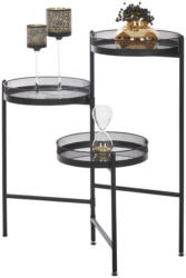Beistelltisch in Metall, Glas, Holzwerkstoff 31/34/75 cm