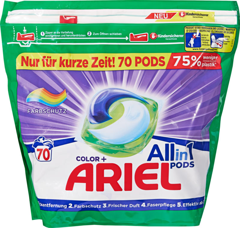 Detersivo All in 1 Pods Ariel, 70 cicli di lavaggio