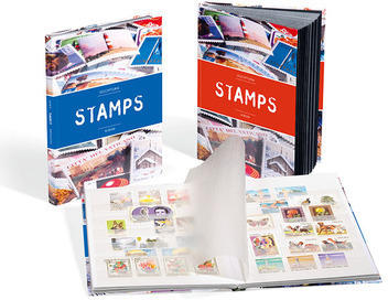 Leuchtturm Einsteckbuch Stamps A4, 16 weisse Seiten, blauer Einband