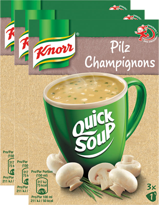 Quick Soup Knorr, Funghi, 3 x 48 g