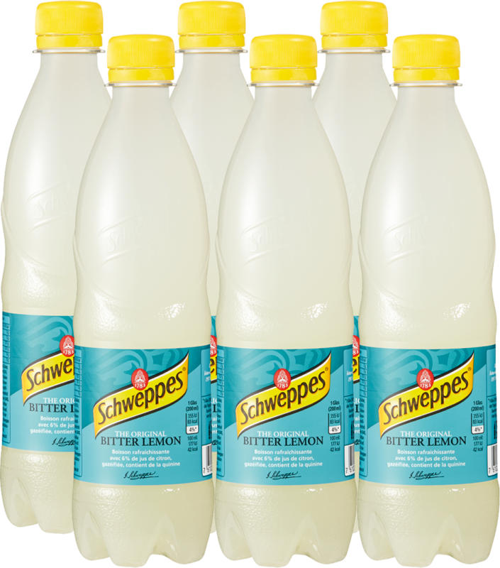 Schweppes Bitter Lemon, 6 x 50 cl