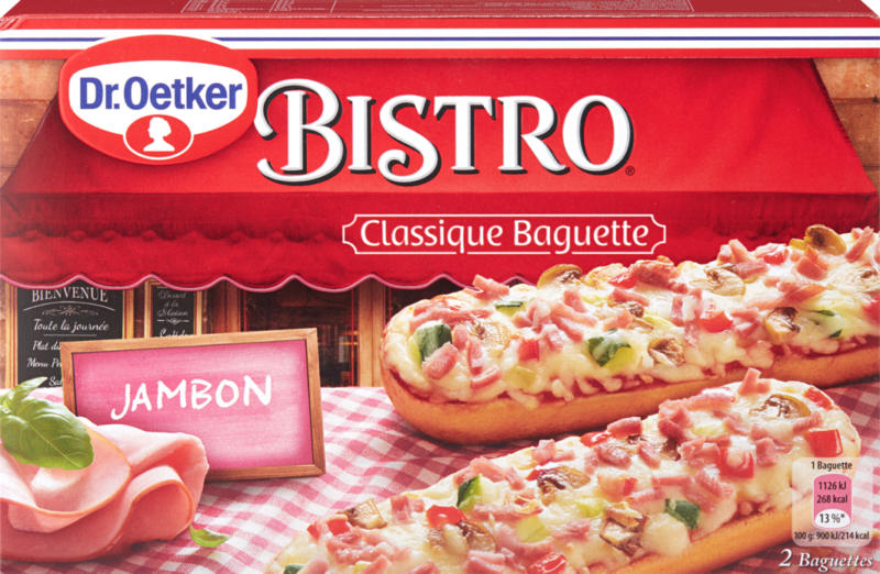 Baguette Classique Bistro Dr. Oetker, Jambon, 2 pièces, 250 g